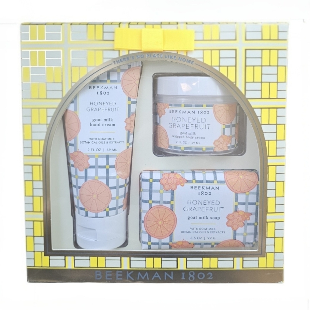 Beekman 1802 Honeyed Grapefruit Hand & Foot Care Set - Yellow and White